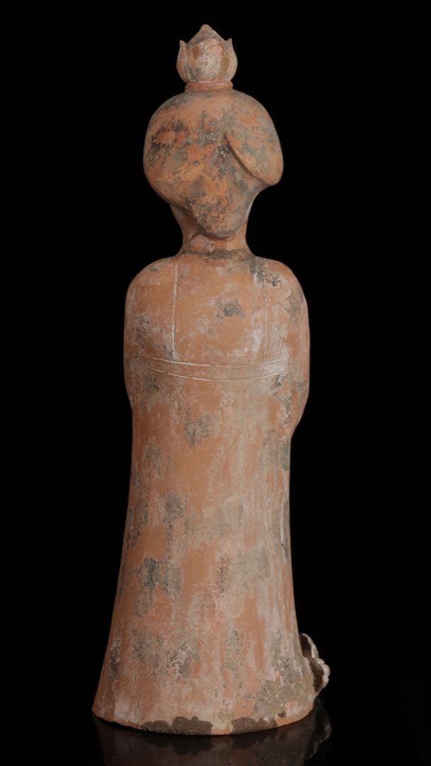 【中国古玩】加彩舞妓俑 加彩婦女俑婦人 俑置物 高さ79㎝ 唐物 古美術 骨董品