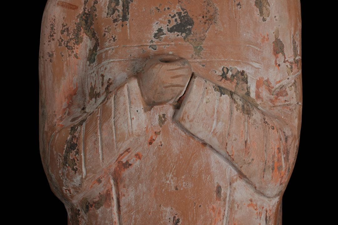 【中国古玩】加彩舞妓俑 加彩婦女俑婦人 俑置物 高さ79㎝ 唐物 古美術 骨董品