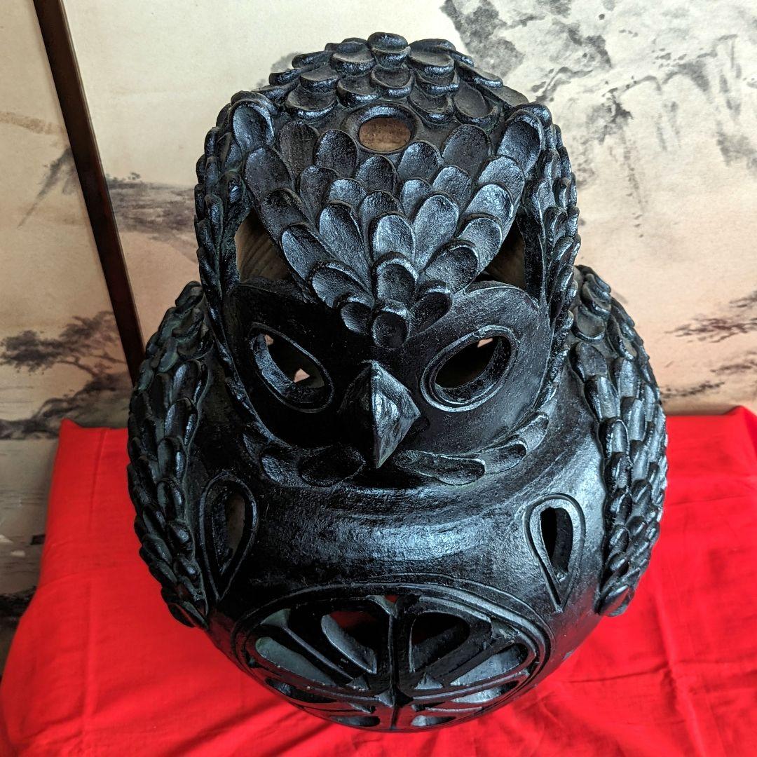 ふくろう　縁起物　置物　燈籠