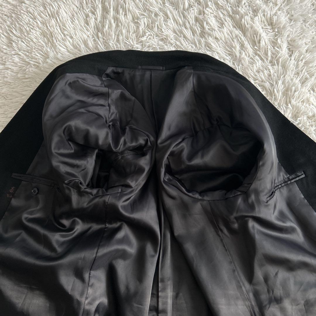 極美品✨ ヴィンテージ カシミヤ100% ダブルロングチェスターコート L 黒