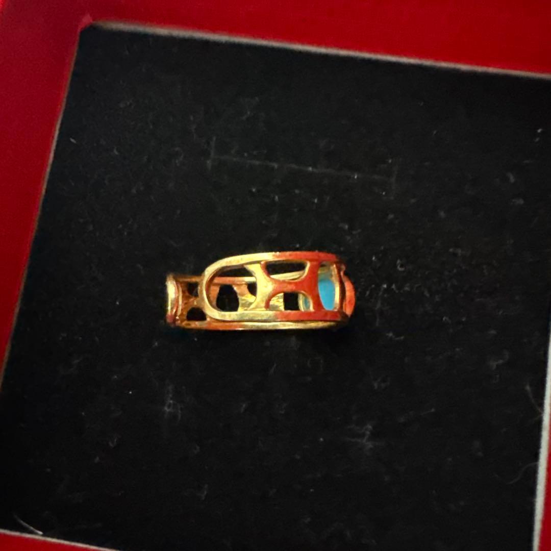 k18 トルコ石リング　レディース 指輪 k18 ターコイズ トルコ石