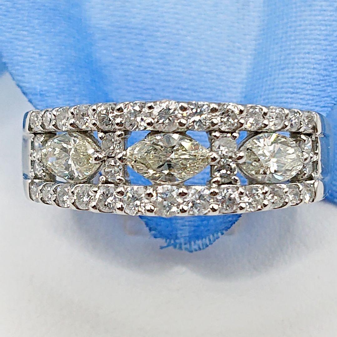 チョコママ様1カラット 真ん中マーキース 天然ダイヤモンドリング プラチナ900