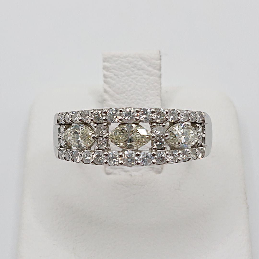 チョコママ様1カラット 真ん中マーキース 天然ダイヤモンドリング プラチナ900