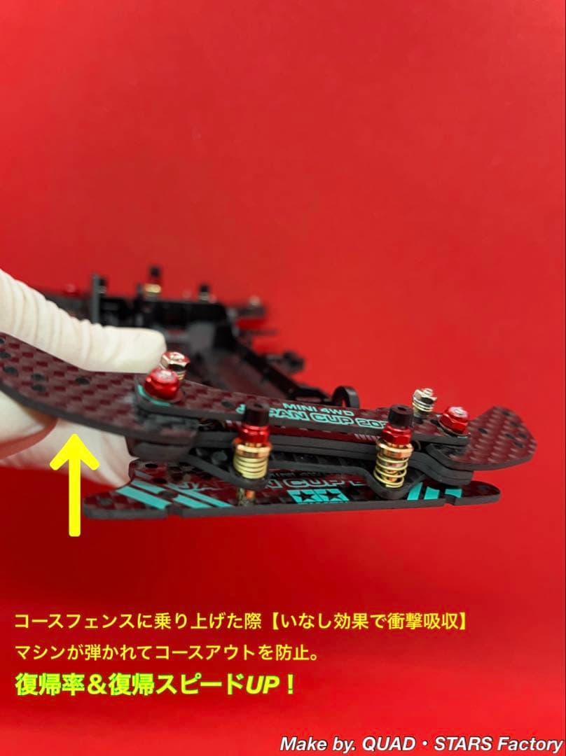 【ミニ四駆・VZ用】2軸ATピボットバンパー　J-CUP2022／カーボン