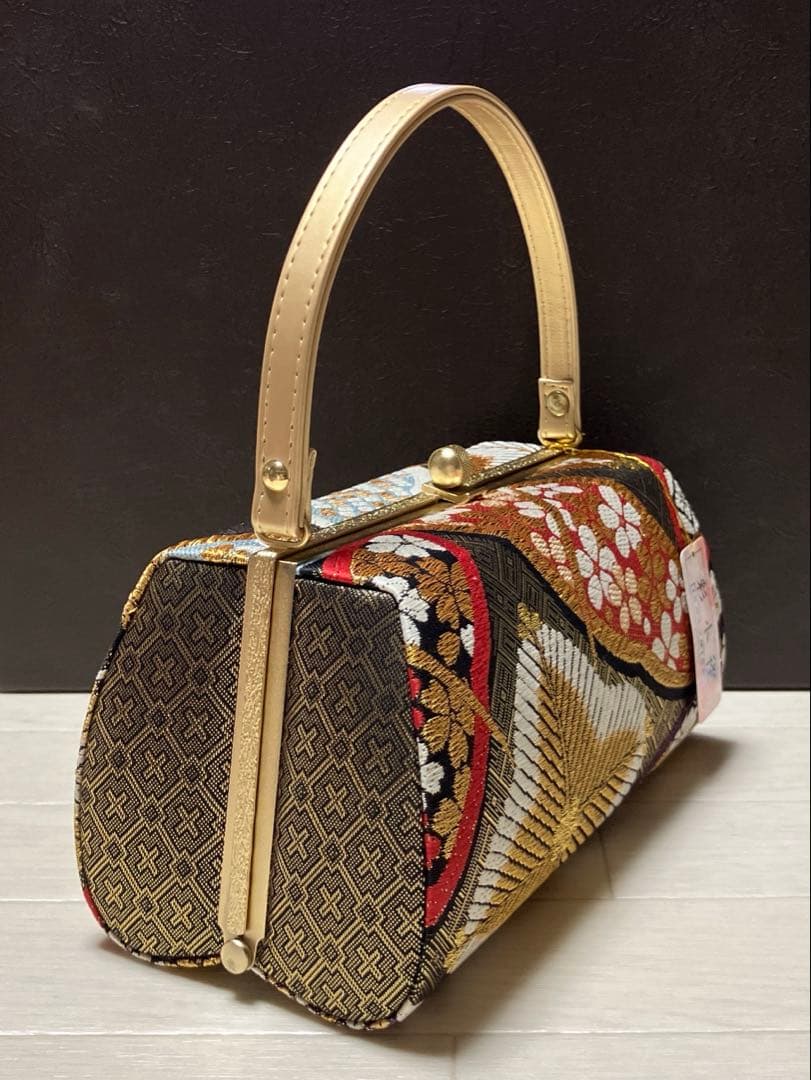 《美品・箱付き》草履バッグセット　彩小径ブランド　振袖用 正絹　帯地