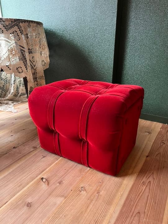 赤 椅子 スツール インテリア アンティーク ビンテージ 昭和レトロ 当時物