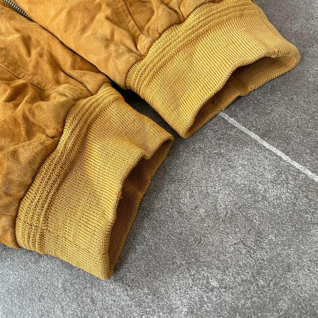 本革 ヴィンテージ スエードレザーブルゾン ユーロ古着 キャメル 56