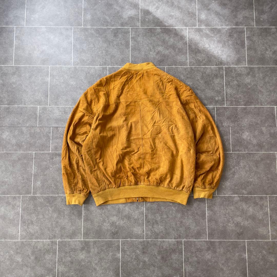 本革 ヴィンテージ スエードレザーブルゾン ユーロ古着 キャメル 56