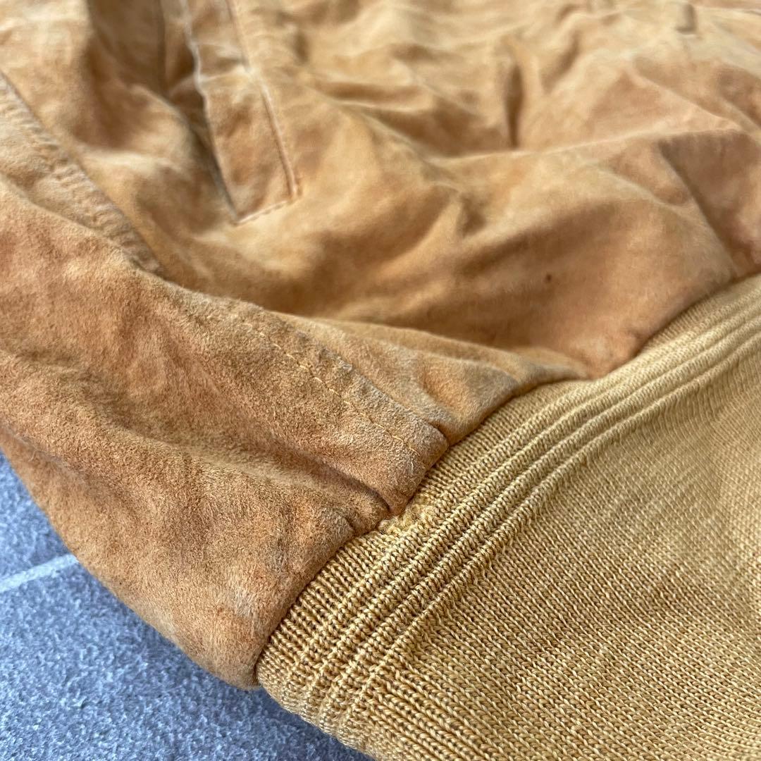本革 ヴィンテージ スエードレザーブルゾン ユーロ古着 キャメル 56