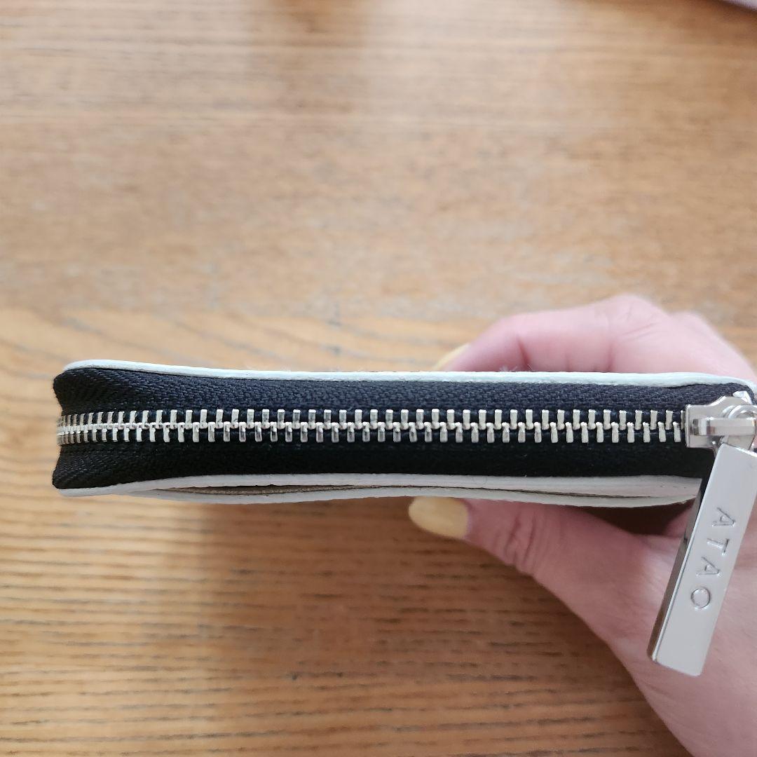 ATAO パンダ ホワイトレザー折り財布