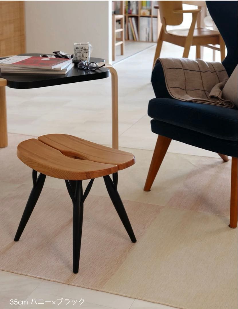 Pirkka stool artek 廃盤　ハニー×ブラック　35cm ピルッカ