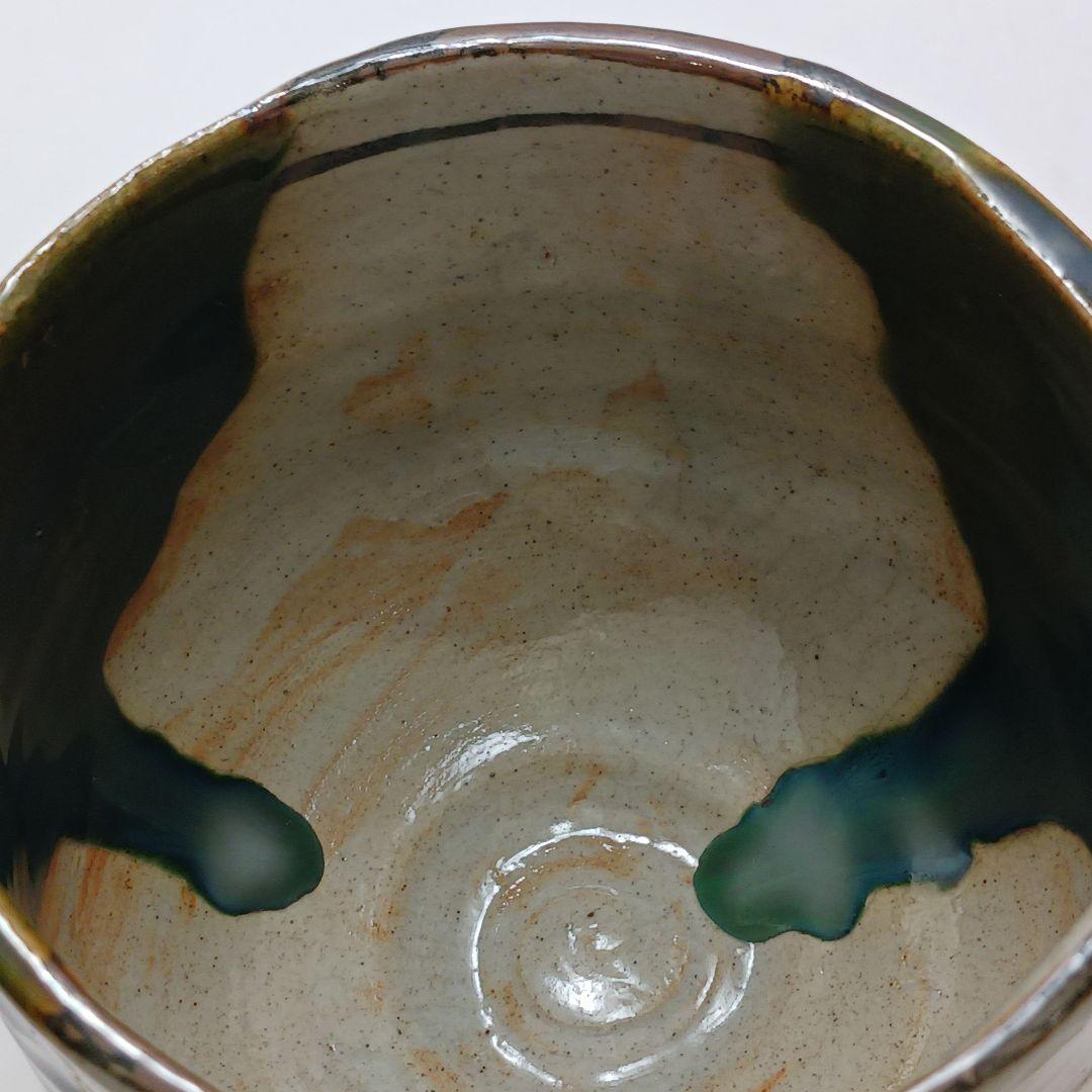 Y2838-3 茶道具 三代 加藤作助 織部茶碗 共箱・仕覆　#11