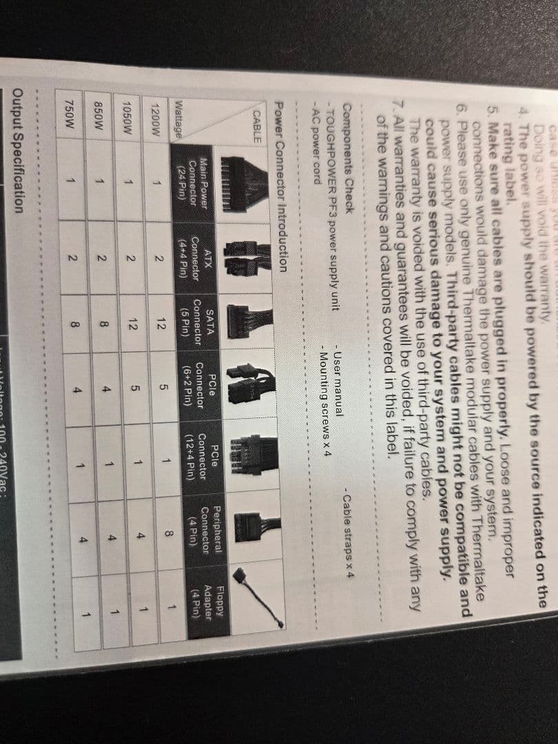 電源ユニット thermaltake TOUGHPOWER PF3 1050W
