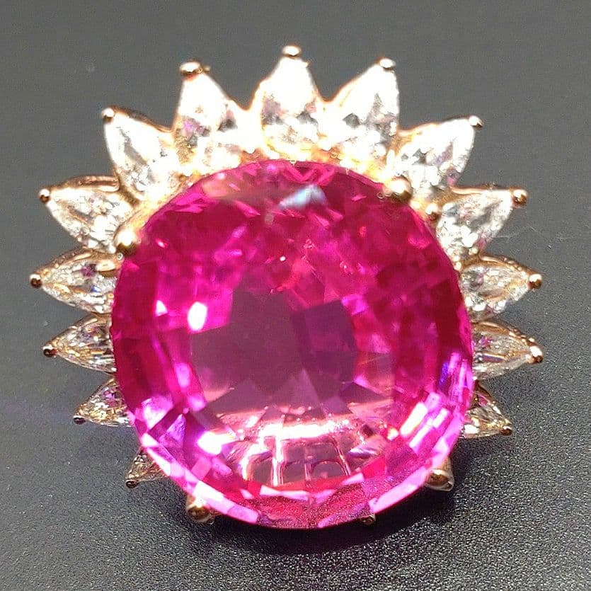 りりここ 天然ビビットピンクルべライトトルマリン 36.80CT 指輪