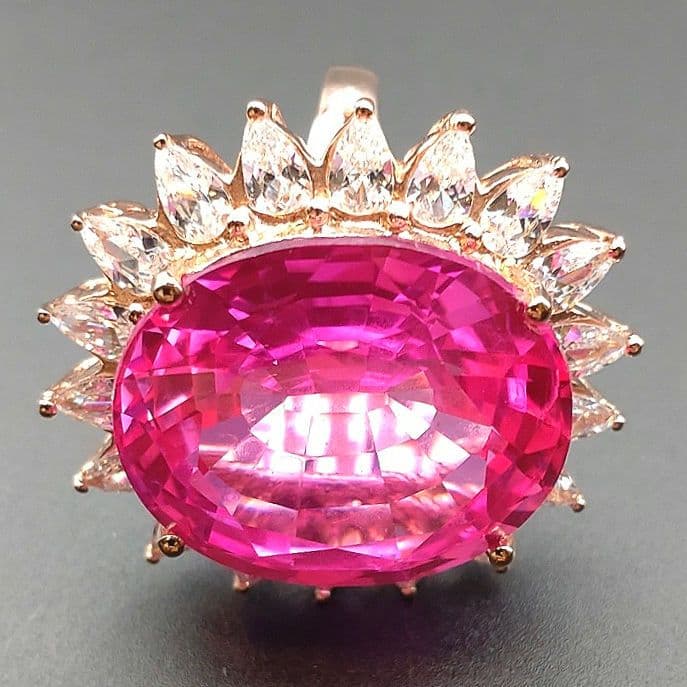 りりここ 天然ビビットピンクルべライトトルマリン 36.80CT 指輪