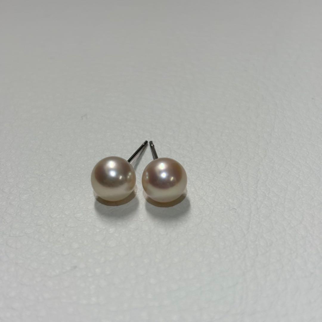535 パールピアス　あこや真珠　7.9mm