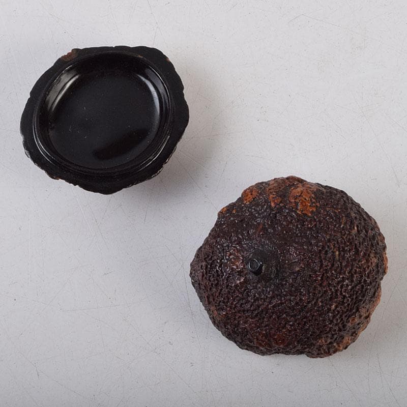 茶道具　輪島塗　川岸充雅作　柚子香合　共布共箱　V　9160