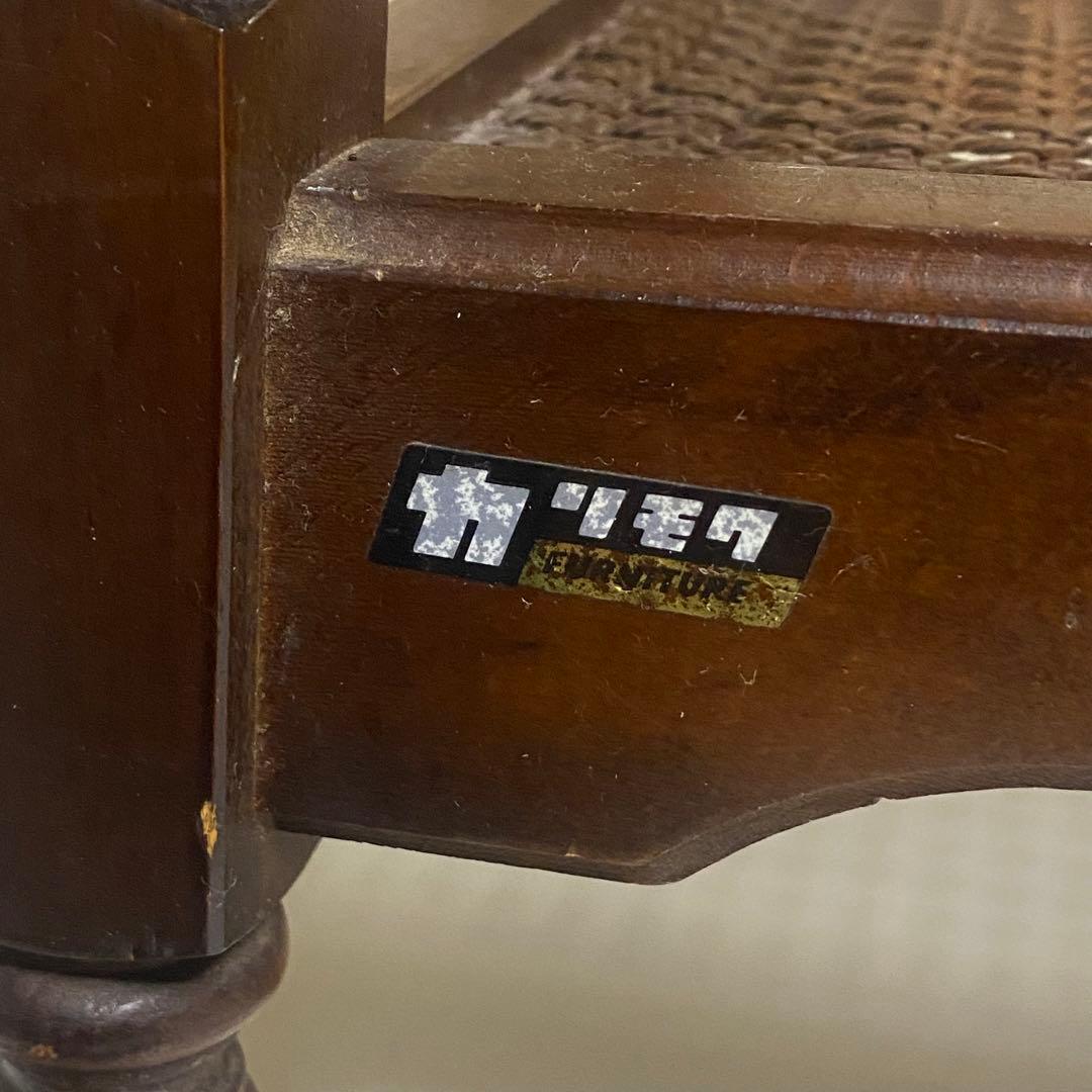 長期自宅保管品 オールドカリモク サイドテーブル 花台 電話台 旧カタカナロゴ