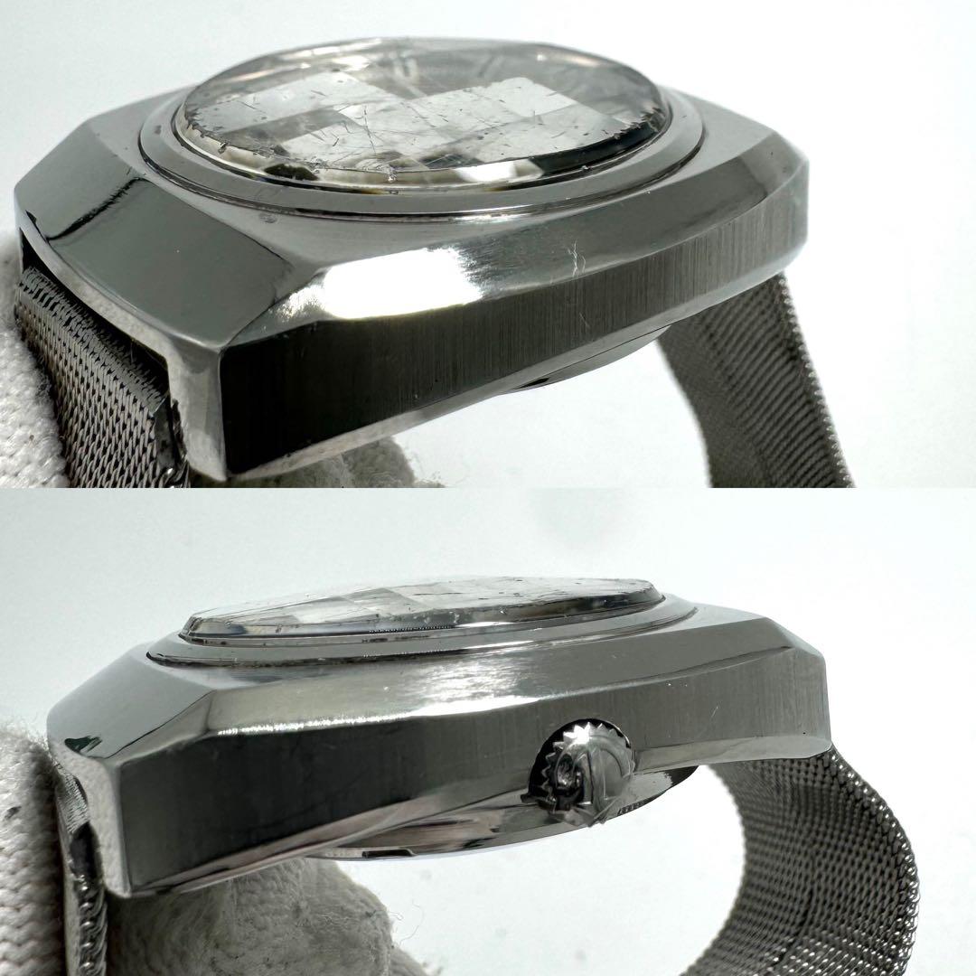 【稼働】RADO 腕時計 マンハイム 自動巻き カットガラス メンズ シルバー