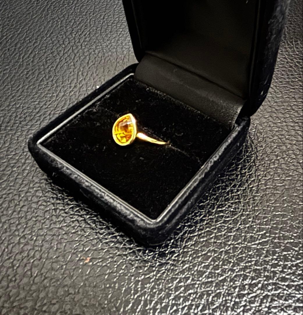 TAKANO ♡k18 シトリン ペアシェイプリング