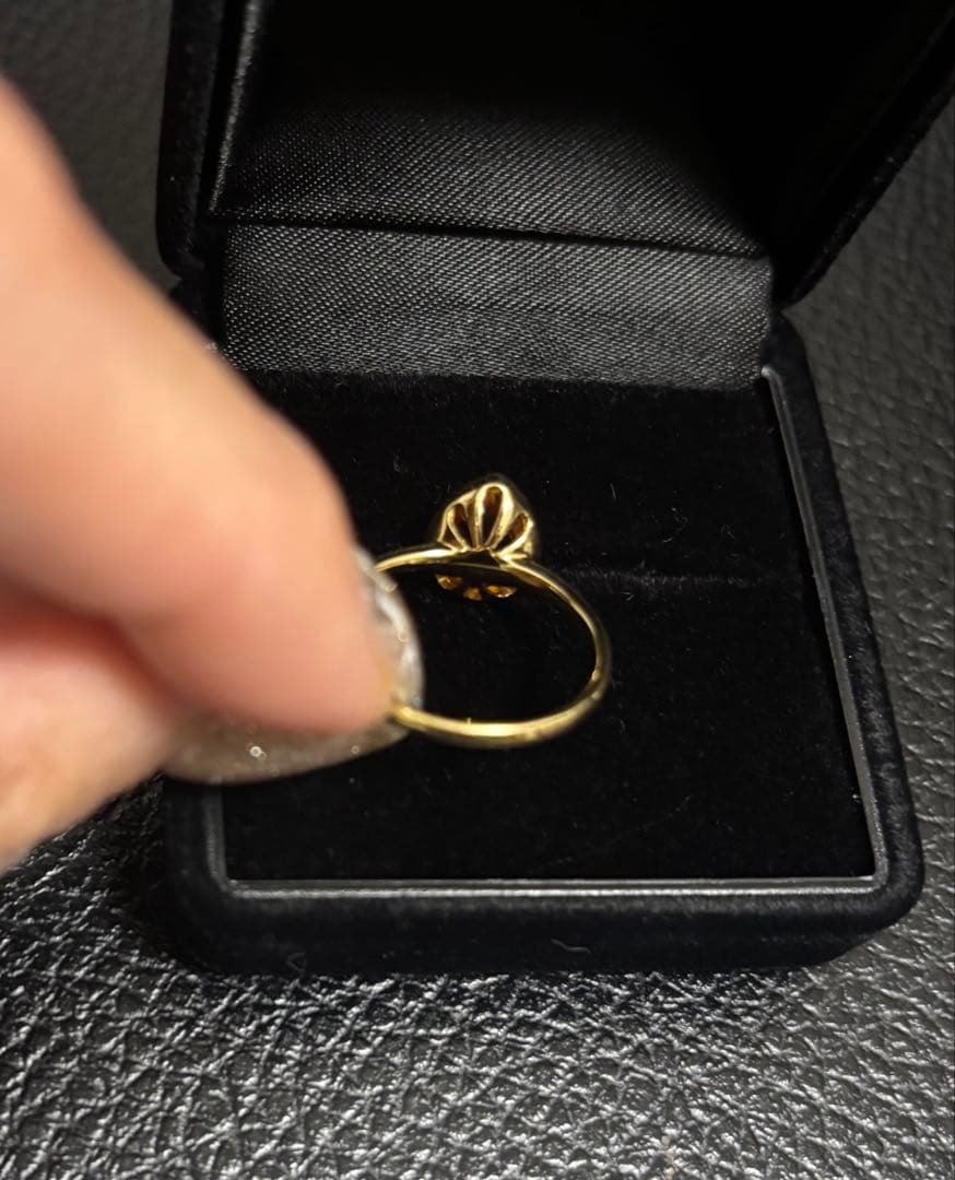 TAKANO ♡k18 シトリン ペアシェイプリング