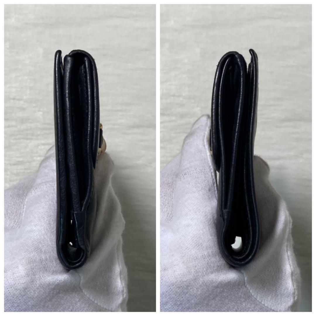 早い者勝ち　美品　GUCCI グッチ　バンブー　二つ折り　黒　レザー　人気