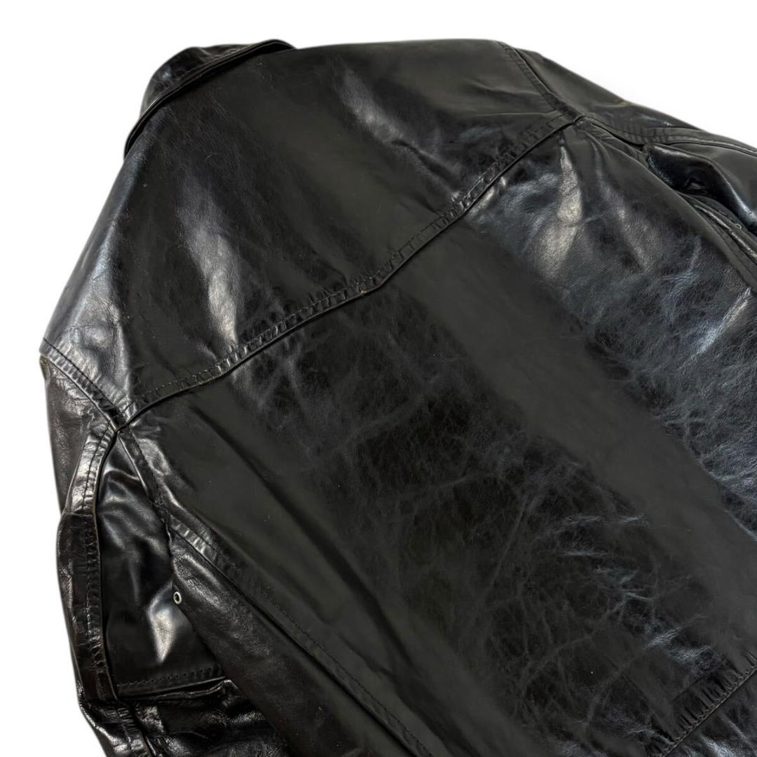 エアロレザー レザー ジャケット ハイウェイマン 茶芯 34 英国製