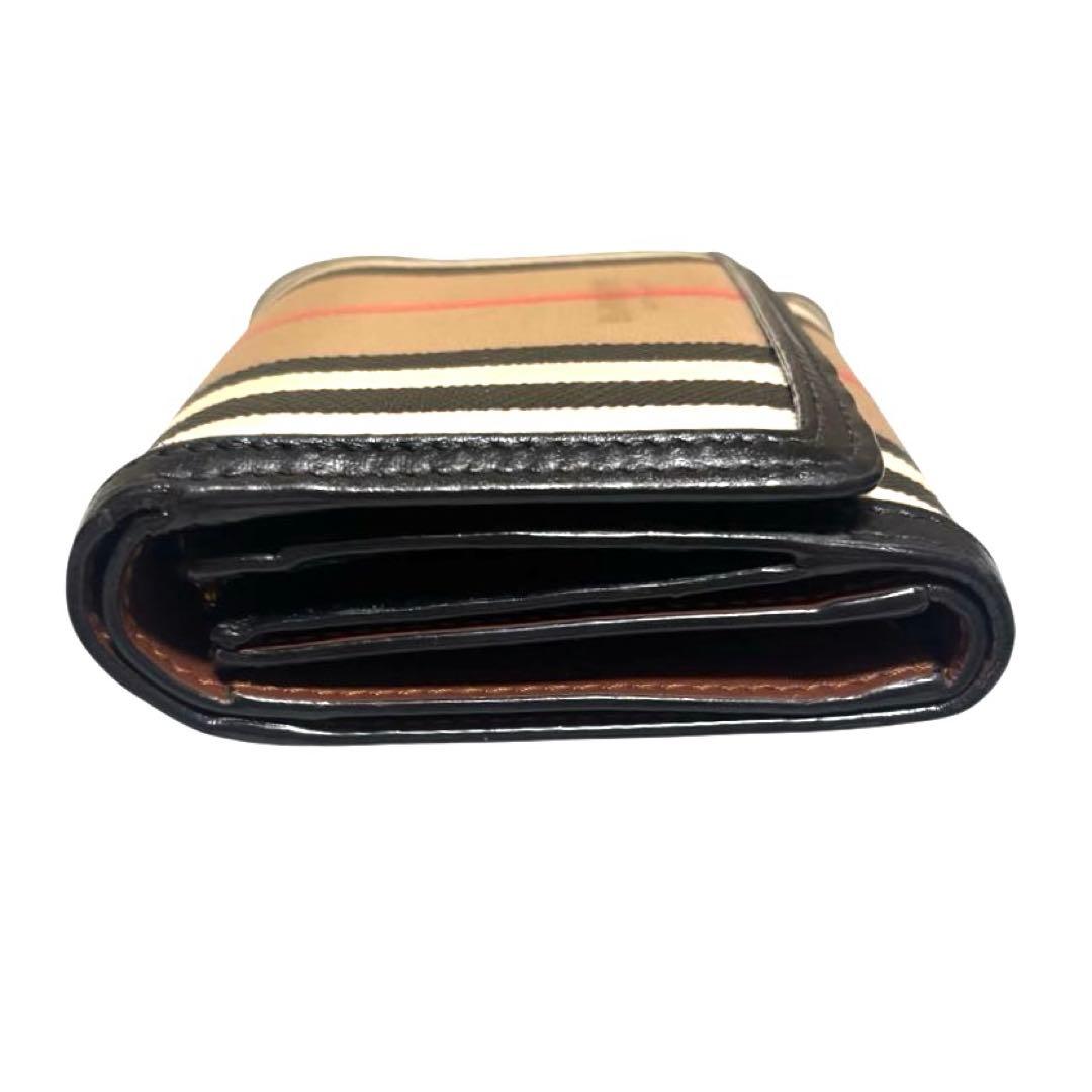 人気　美品　バーバリー　折り財布　PVC　マルチカラー　ストライプ　ノバチェック