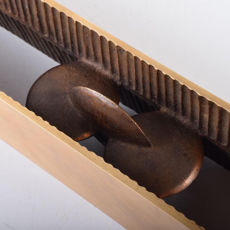 書道具　西村純一作　鋳銅　文鎮　銘「雫」　共箱　V　7339