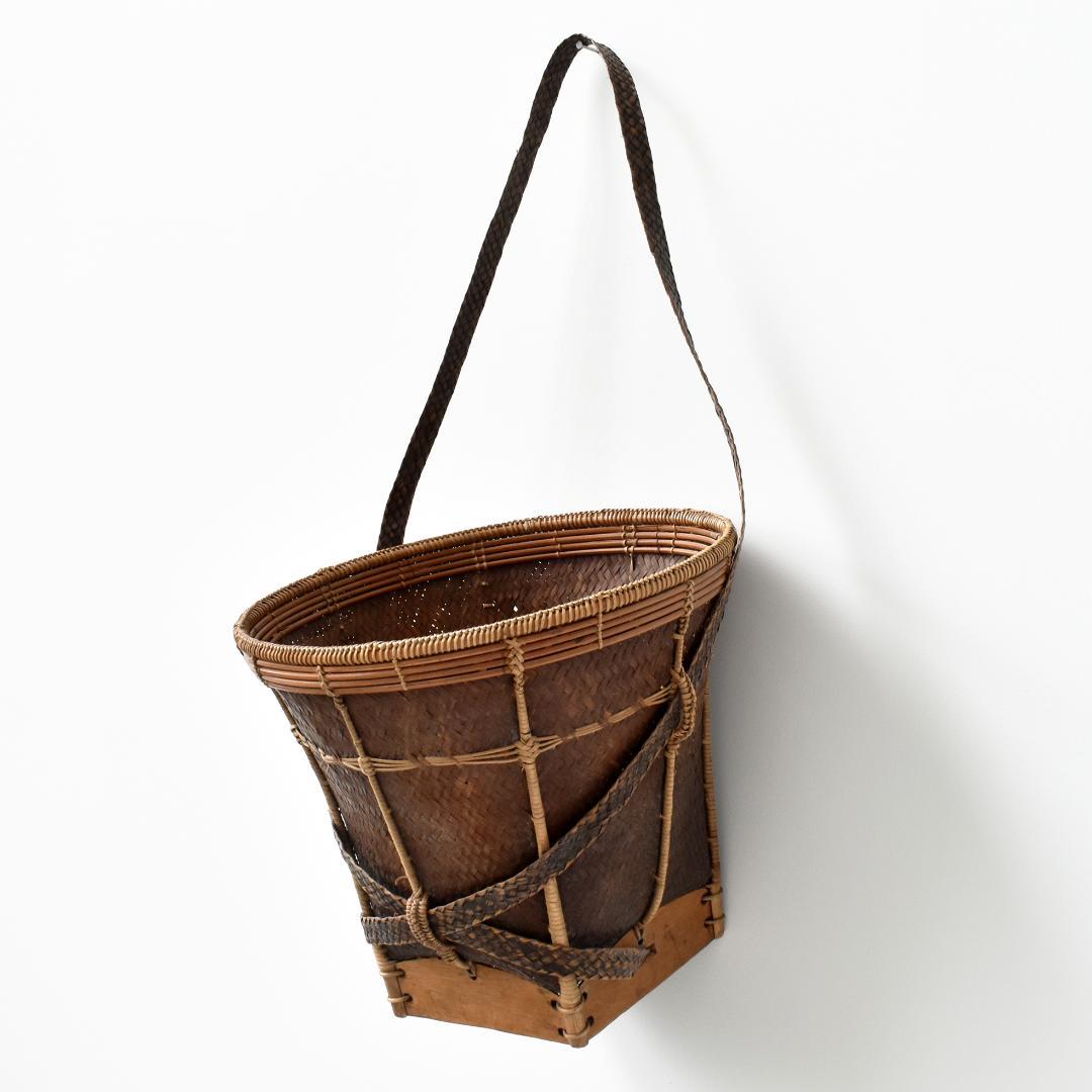 山岳少数民族 ラタン竹編籠 バスケット 竹かご 椀籠 バスケット古民芸 民藝