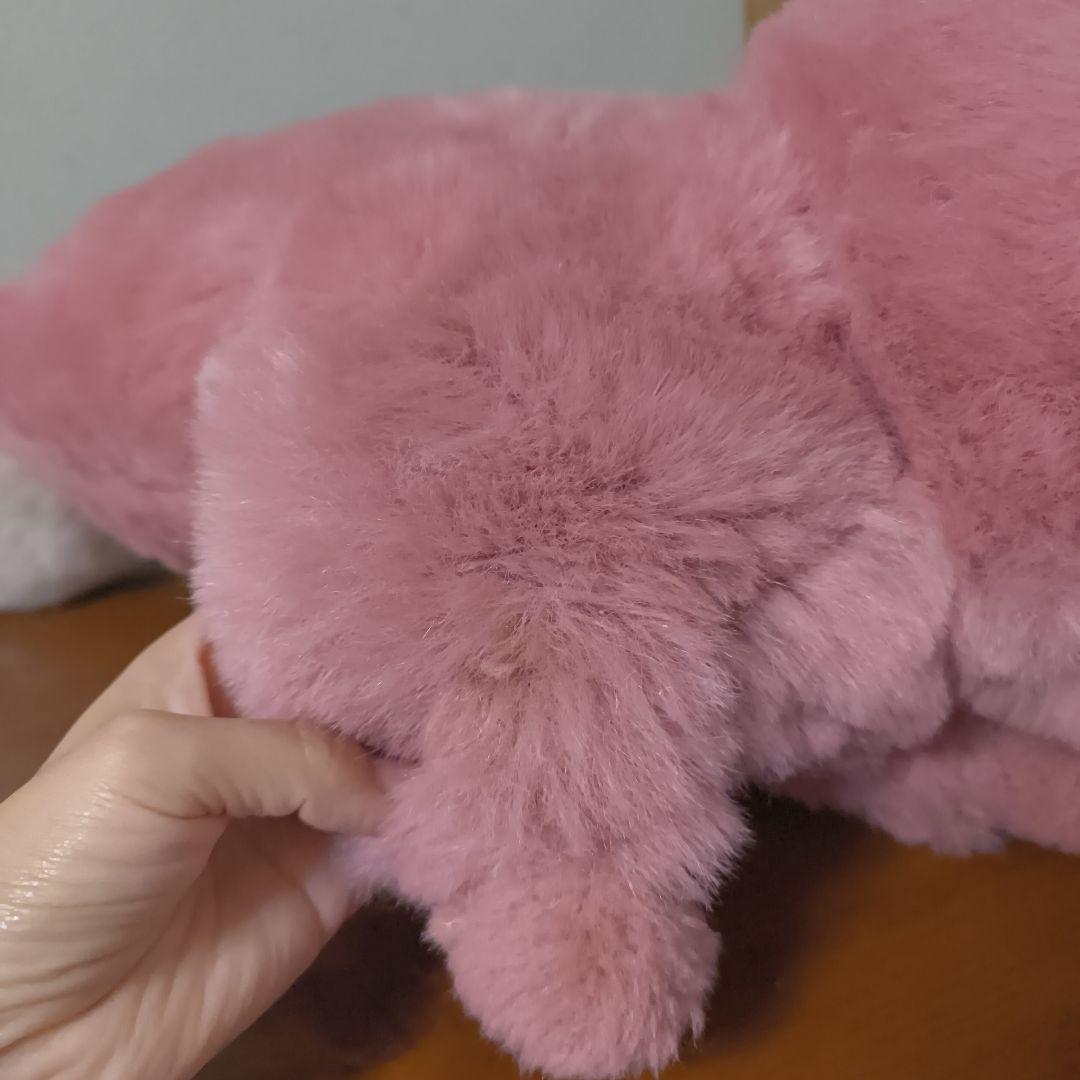 ぬいぐるみの三英 たぬき 昭和レトロ　あらいぐま　当時物　ピンク色　日本製