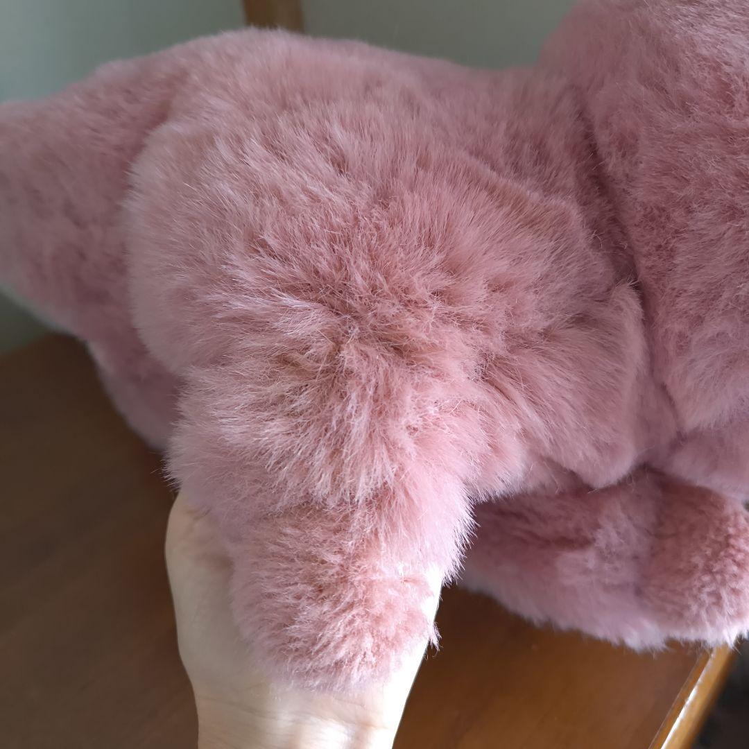 ぬいぐるみの三英 たぬき 昭和レトロ　あらいぐま　当時物　ピンク色　日本製