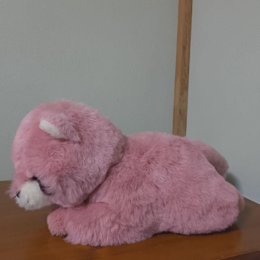 ぬいぐるみの三英 たぬき 昭和レトロ　あらいぐま　当時物　ピンク色　日本製