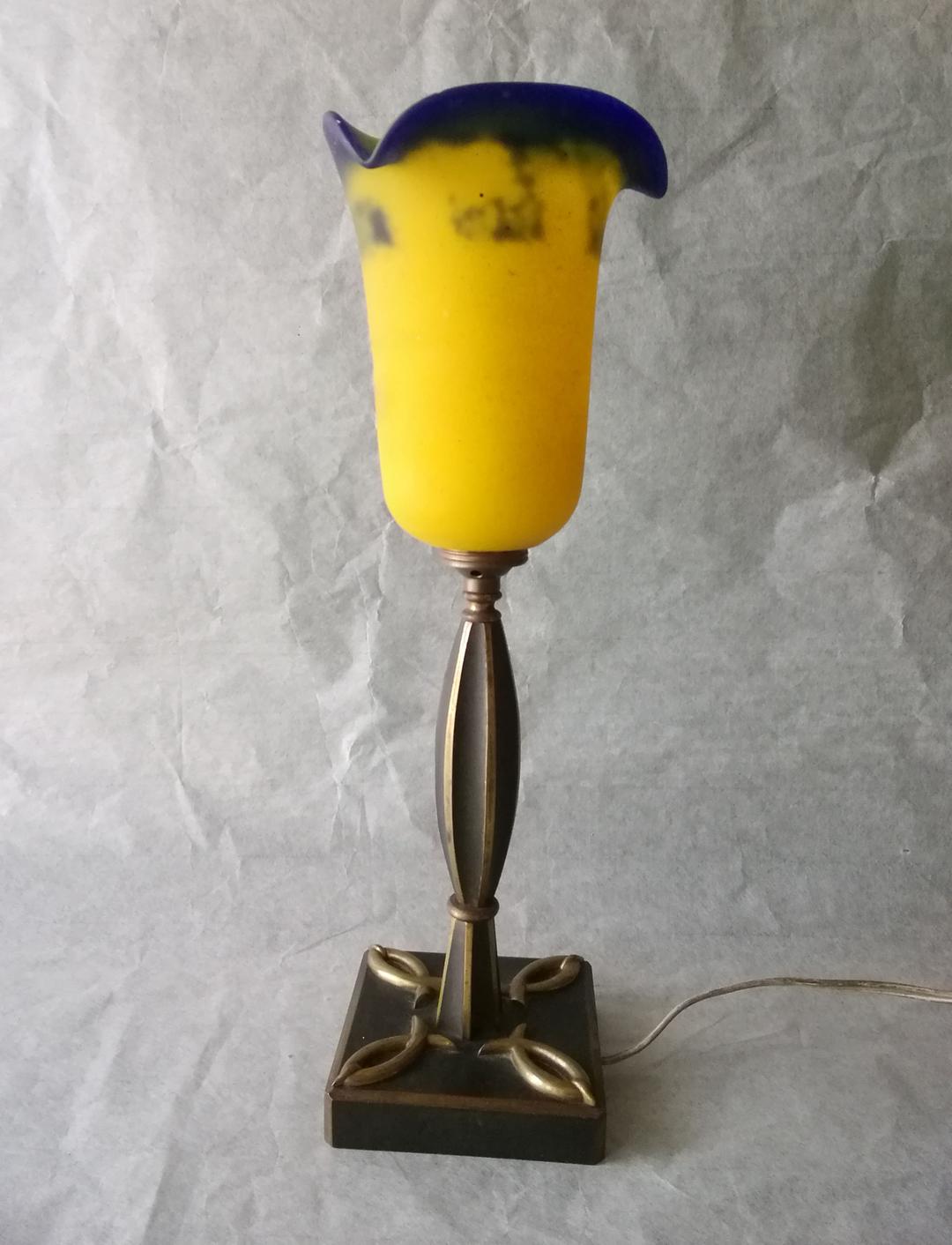 逸品アンドレ·ドラット　ヴィトリフィカシオン　彩色ブロンズ　ライト　アンティーク