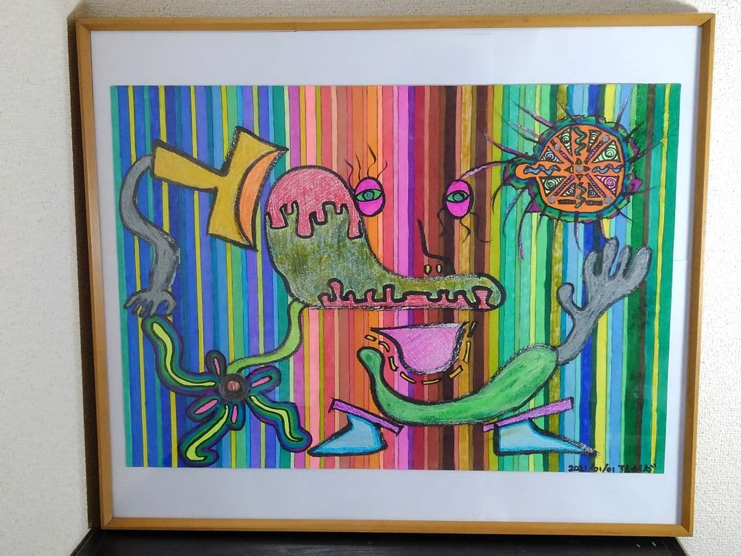 絵画　スマイルメーカー　額縁付き　原画