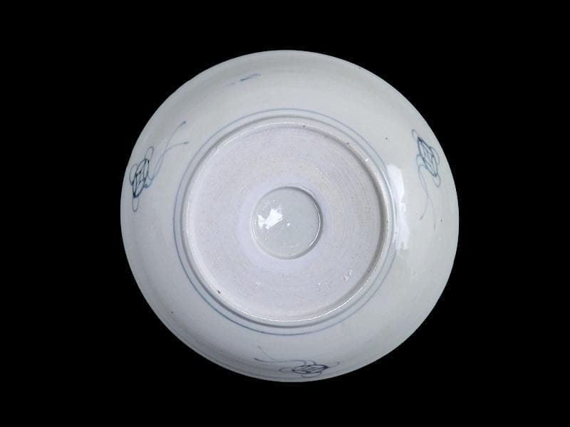 くらわんか　染付　瓢箪に葉紋様の図　５寸半皿　E523AS-CIg