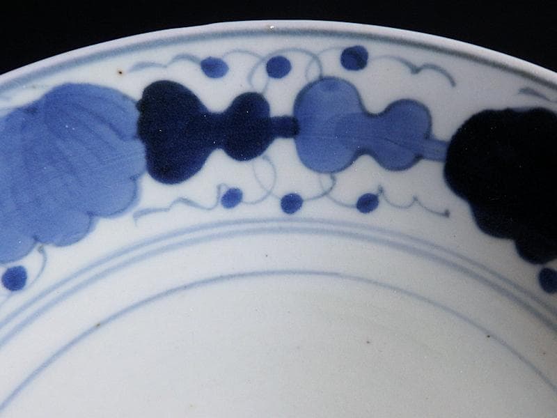 くらわんか　染付　瓢箪に葉紋様の図　５寸半皿　E523AS-CIg