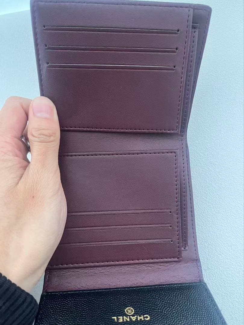 美品✨送料込み CHANEL シャネル　ブラック 三つ折り財布