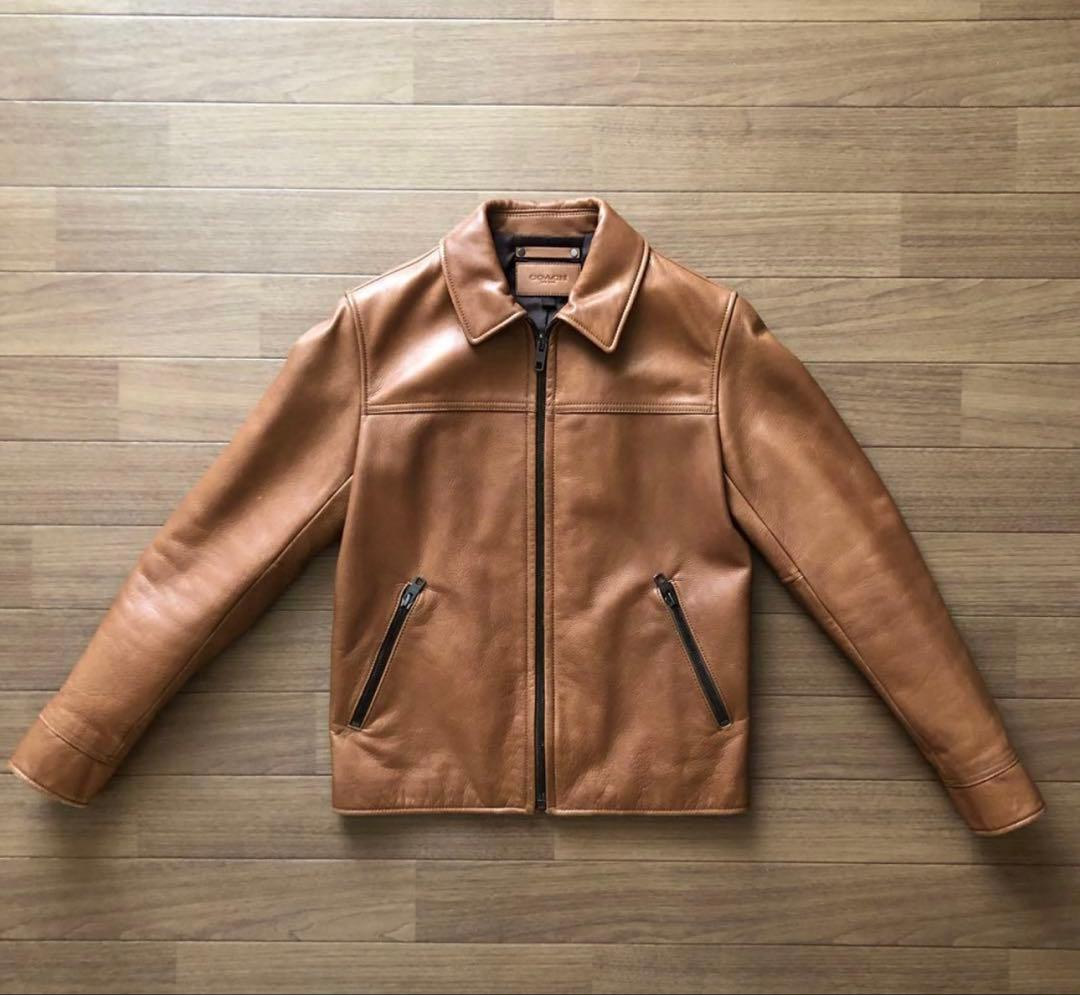 COACH レザージャケット キャメル 牛革 XS メンズ　レディース
