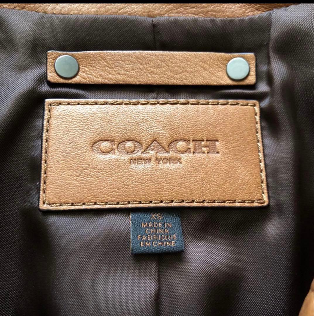 COACH レザージャケット キャメル 牛革 XS メンズ　レディース