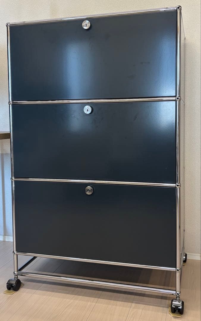 【奥行500】USMハラー 1列3段 補強仕様 キャスター付　ヴィンテージ