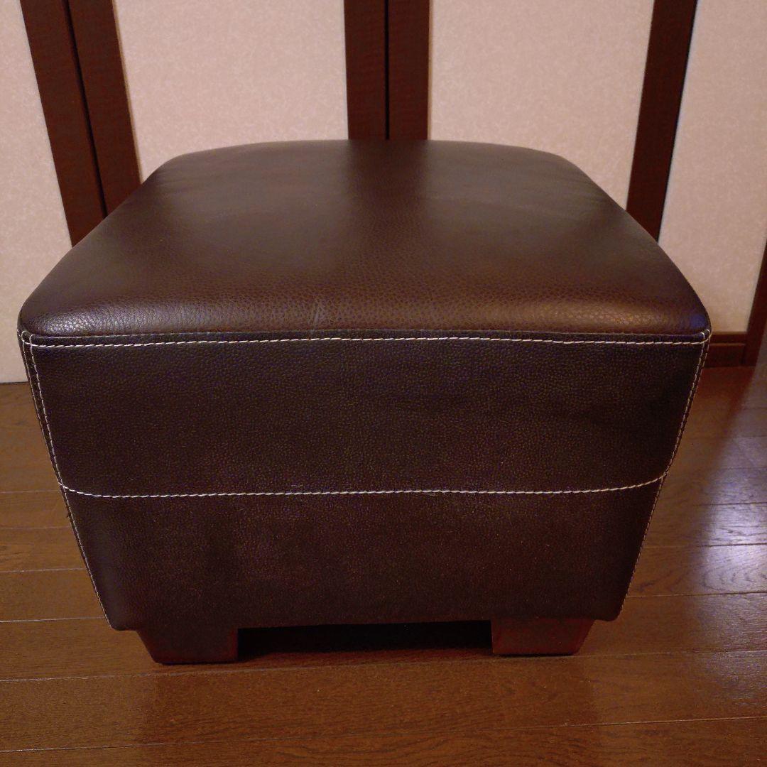 クラスティーナ　ブラウン本革オットマン