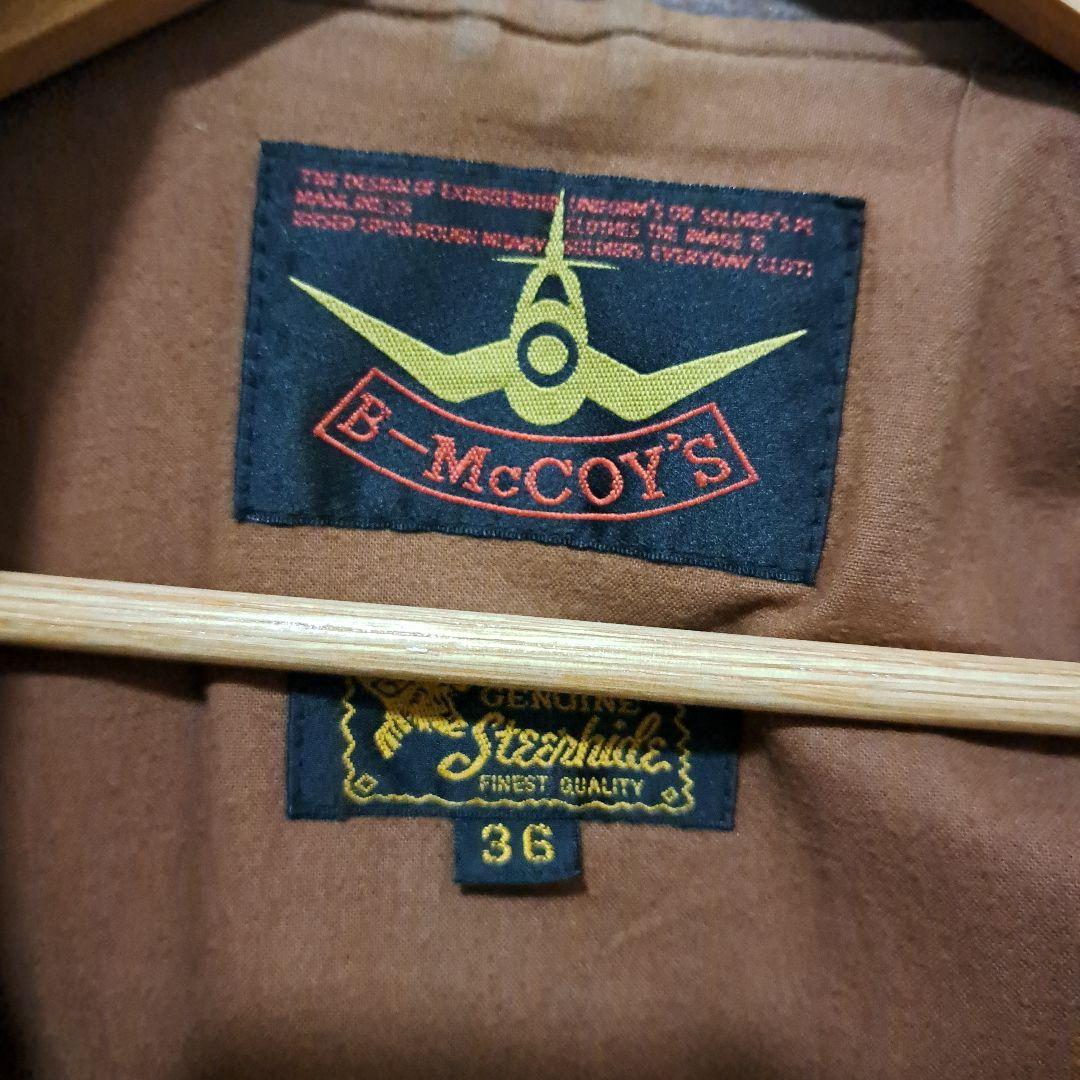 B-McCOY'S ブラウン シングルライダースジャケット 36