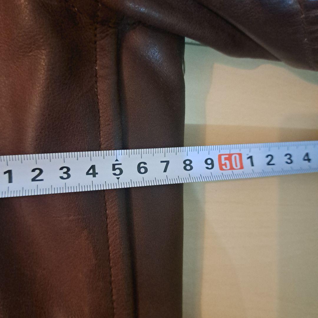 B-McCOY'S ブラウン シングルライダースジャケット 36