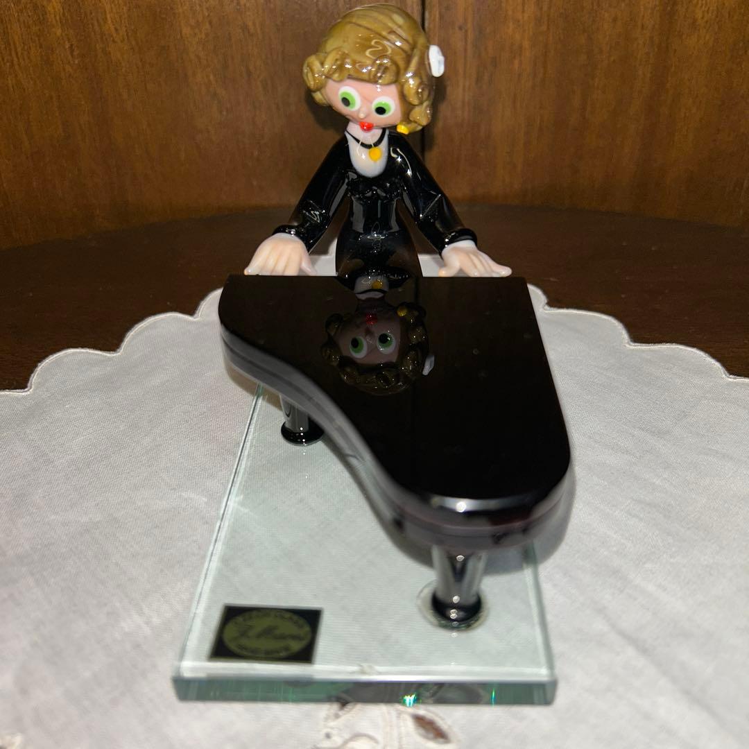 稀少　ビンテージＪ.Mares チェコ ボヘミアンガラス　ピアノ演奏者