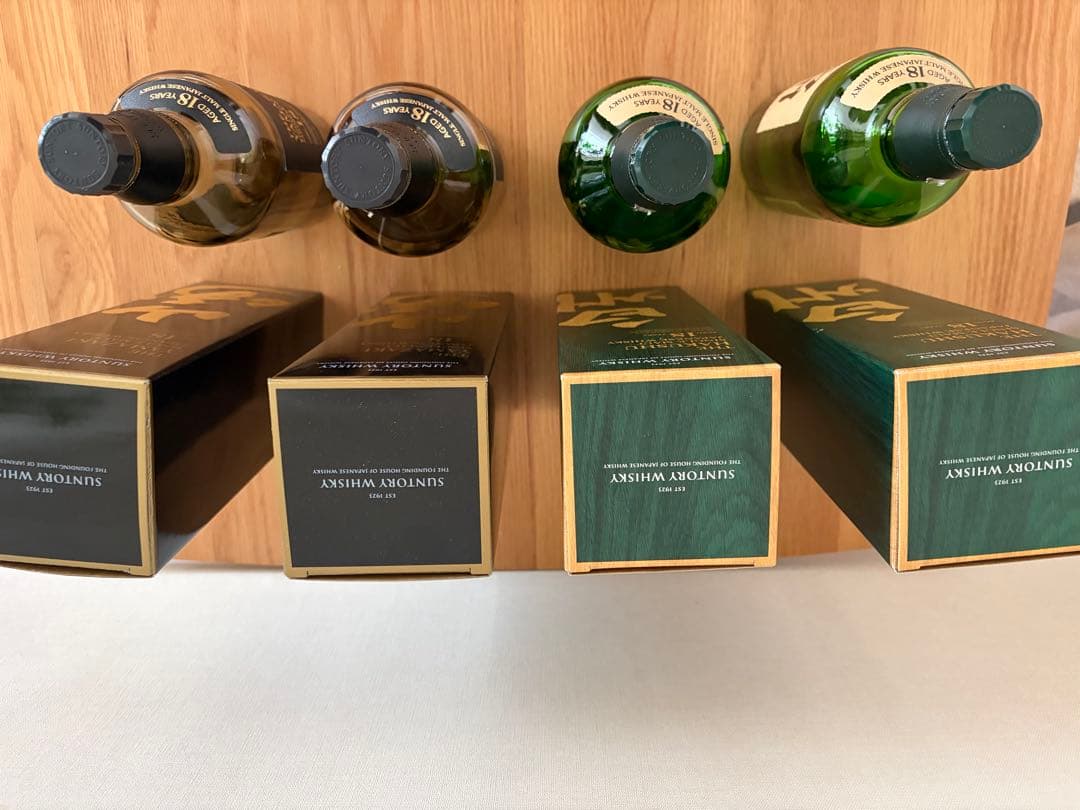 サントリー 白州 18年 & 山崎 18年 4セット空き瓶、箱。