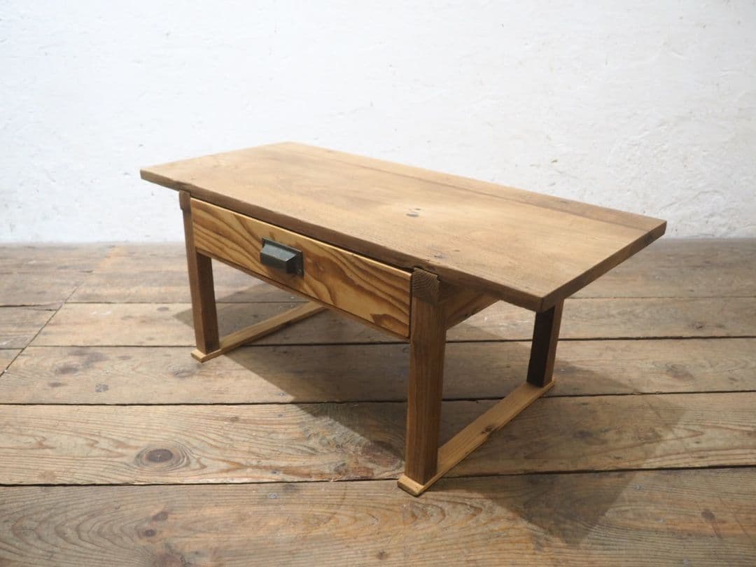 1257 　アンティーク　杉の文机　ローテーブル　陳列台　デスク　古家具　レトロ