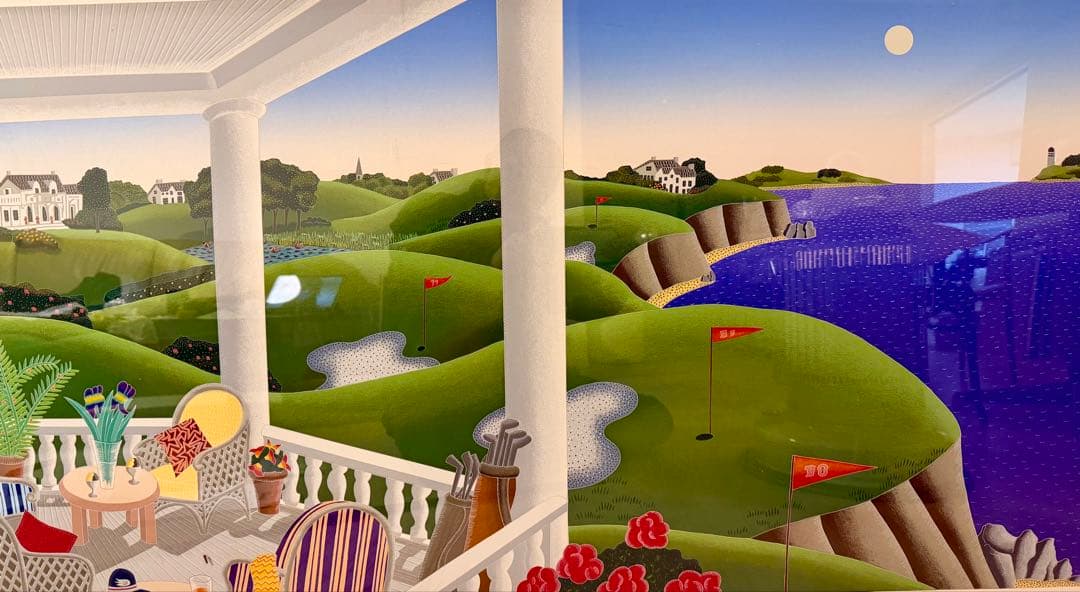 トーマス・マックナイト「Golf Course」 版画 直筆サイン額装 #180