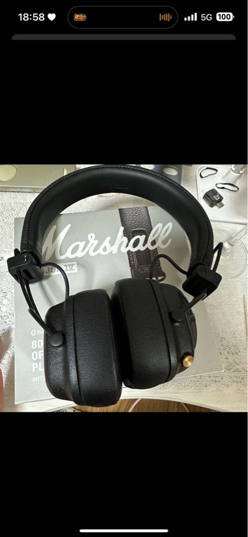 Marshall ワイヤレスヘッドホン ブラック