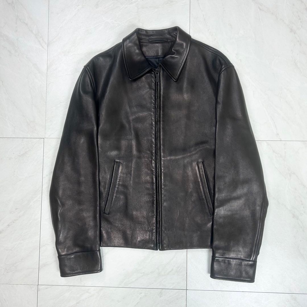 極美品 グッチ シングルライダース カウレザー ジャケット トムフォード期 46